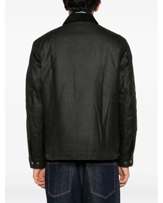 Barbour Black Steve Mcqueen Logo-Patch Padded Jacket for men