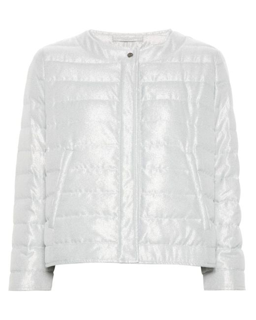 Herno White Stand-Up Collar Padded Jacket