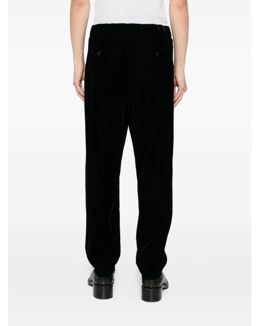 Giorgio Armani Black Flat-Front Trousers for men
