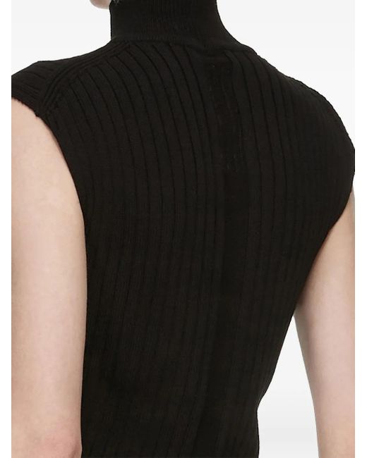 Rick Owens タートルネック リブトップ Black