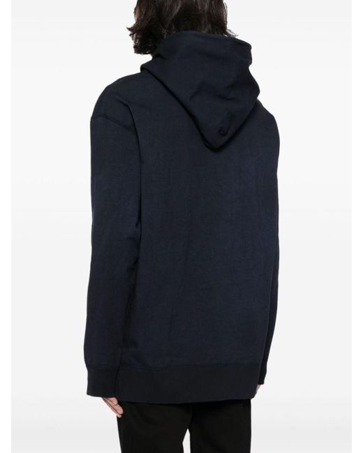 Yohji Yamamoto Blue Zip-up Cotton Hoodie for men
