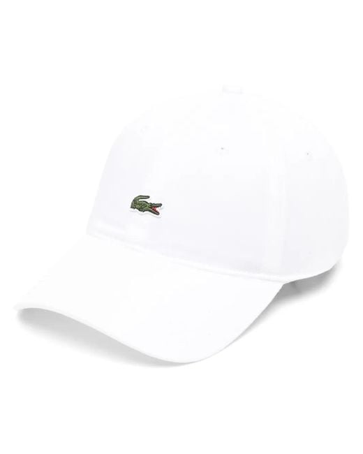 Lacoste White Baseballkappe Mit Logo-Patch