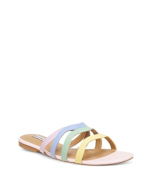 Pace White Curve Flat Sandals