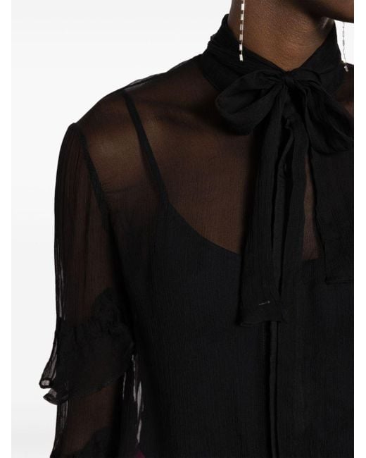 Lethicia Bronstein Black Adrian Ruffle-detail Shirt