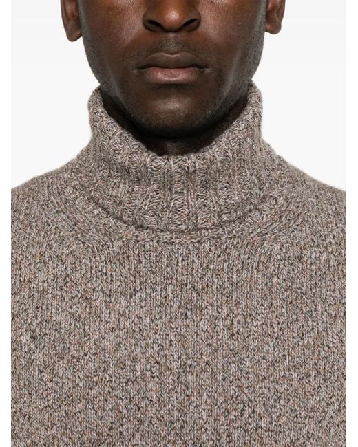 Zegna Gray "Dark Foliage E Tortora" Turtleneck for men