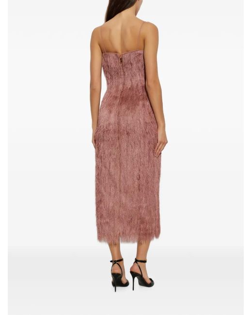 Balmain White Fringe-Detailing Spaghetti-Strap Dress