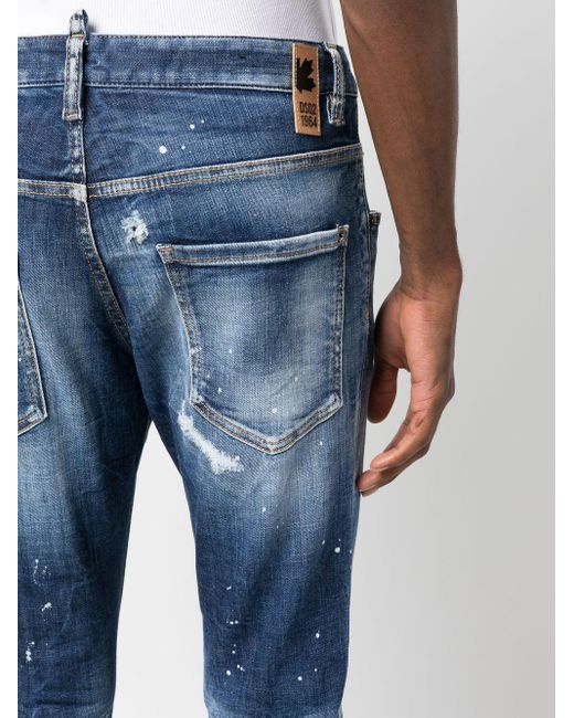 Distressed skinny jeans DSquared² de hombre de color Blue