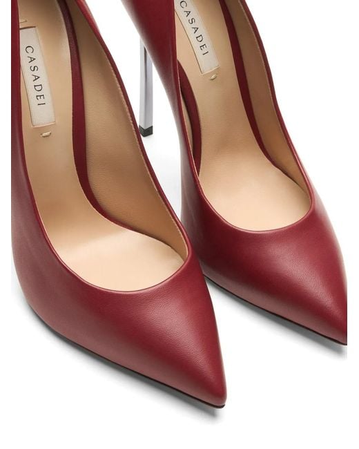 Casadei Red Blade Minorca Leather Pumps