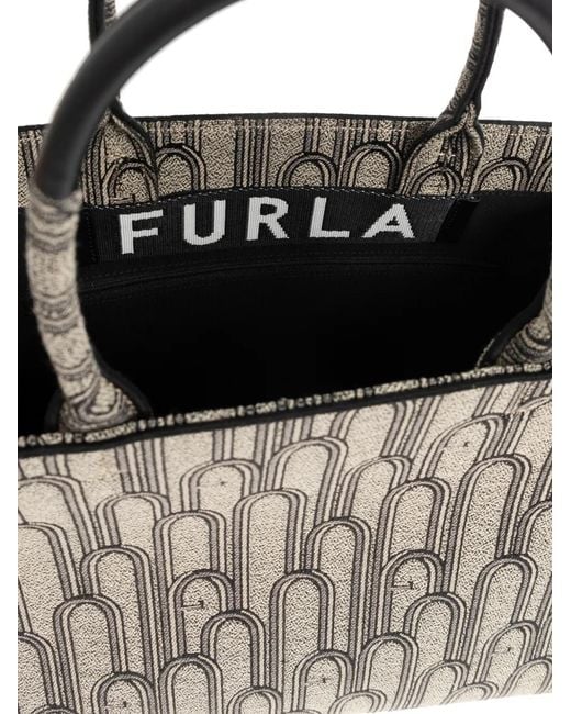 Furla White Large Opportunity Patterned Tote Bag