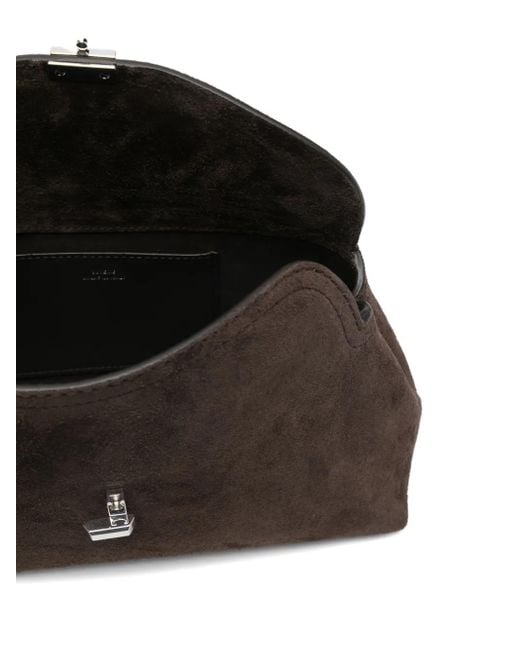 Totême  Black T-Lock Suede Clutch