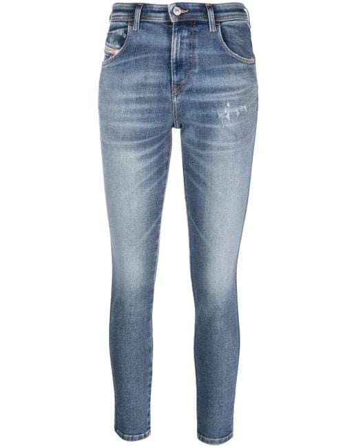 DIESEL Blue Skinny-Jeans im Distressed-Look