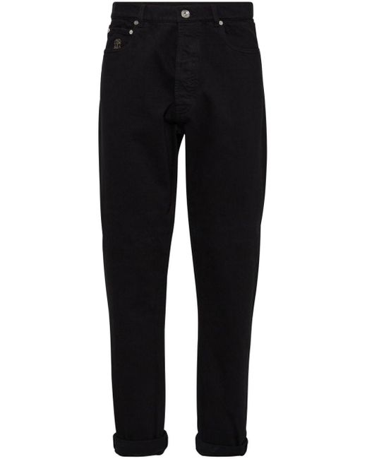 Brunello Cucinelli Black Iconic-fit Straight-leg Jeans for men