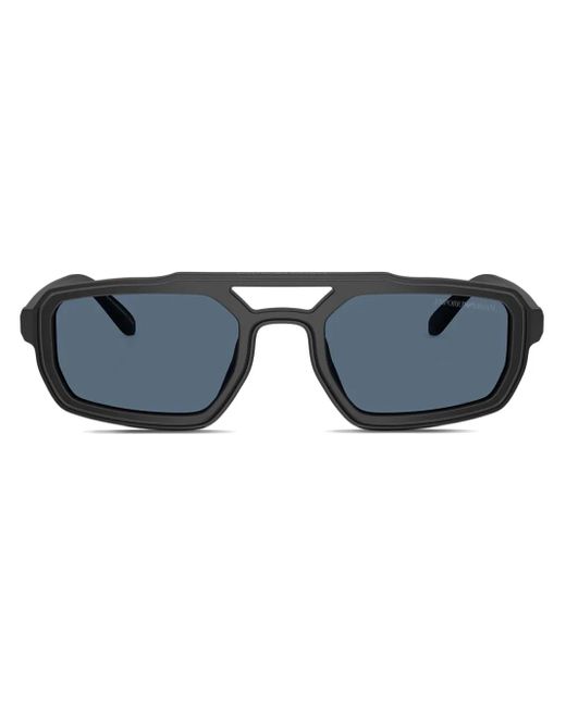 Emporio Armani Blue Matte Rectangle Sunglasses for men