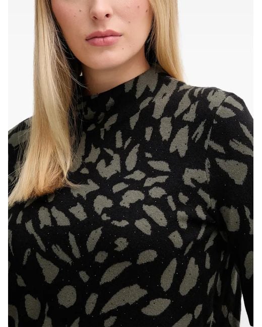 Joseph Ribkoff Black Patterned Sweater