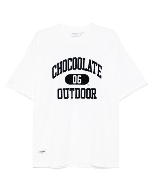 Chocoolate White Logo-Print T-Shirt for men