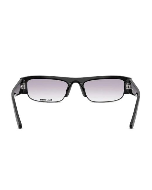 Miu Miu Black B07S Rectangle-Frame Sunglasses
