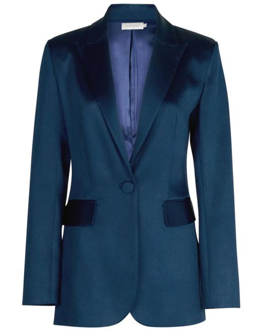 Silvia Tcherassi Rebeca Blazer Met Geborduurde Bloemen in het Blue