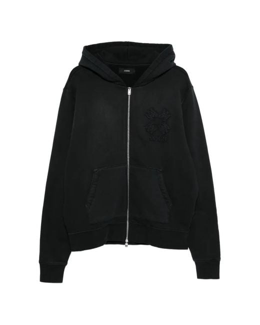 Amiri Black Ma Quad Zip Hoodie for men