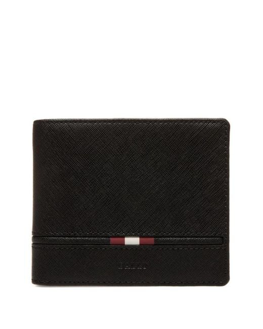 Bally Black Embossed Bi-Fold Wallet for men