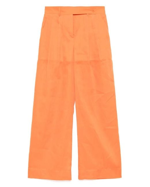 Alberta Ferretti Orange Cotton Maxi Skirt