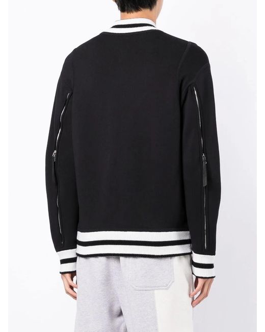 3.1 Phillip Lim Black Reversible Zip-Sleeve Varsity Jacket for men