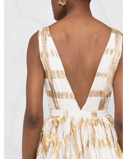 Rochas White Flared Midi Dress