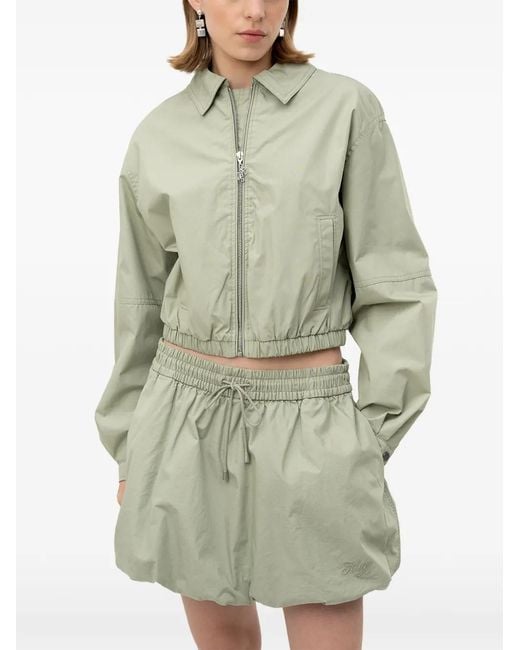 HUGO Green Mini Drawstring Bubble-Hem Skirt