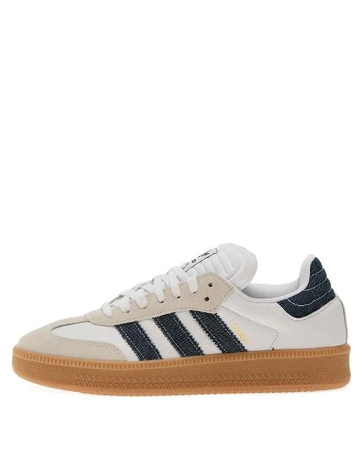 Adidas White Samba Denim-Details Sneakers for men