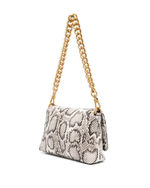 Liu Jo White Small Snakeskin-Print Cross Body Bag