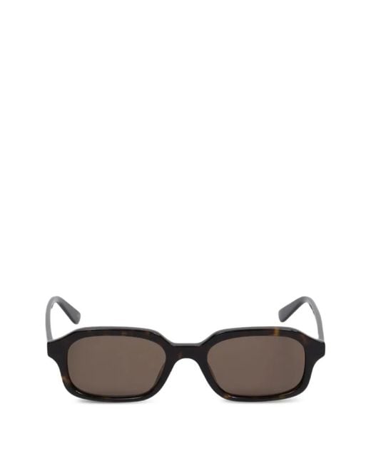 McQueen Brown Tortoiseshell-Effect Rectangle-Frame Sunglasses for men