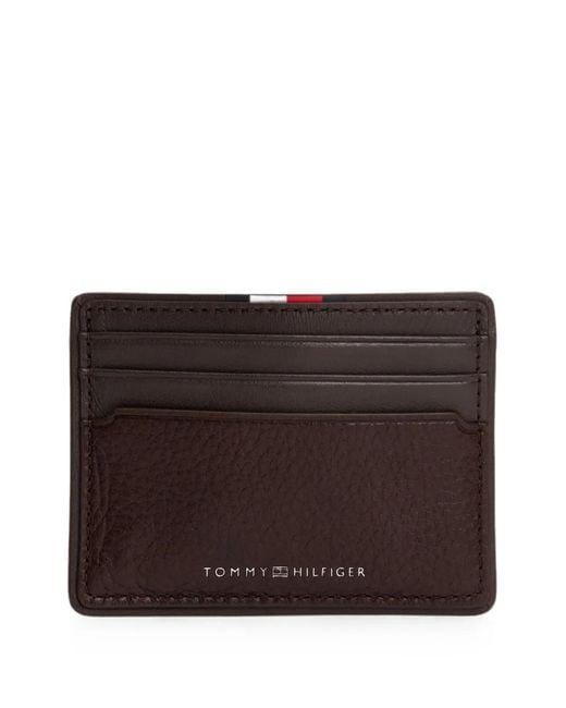 Tommy Hilfiger Brown Logo-Print Card Holder for men