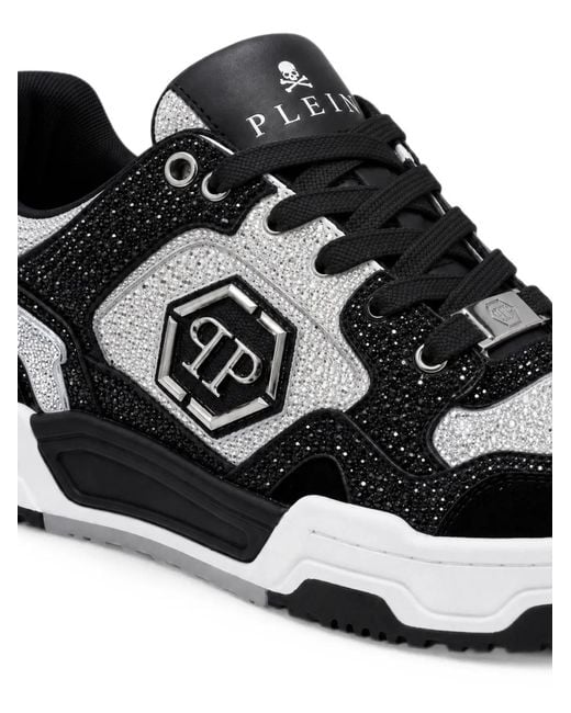 Philipp Plein Black Low-Top Predator V2 Strass Sneakers for men