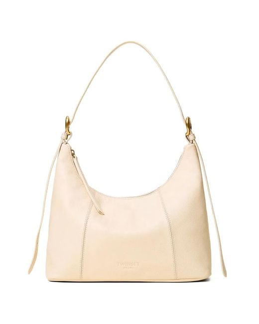 Twinset Natural Adjustable Leather Bag