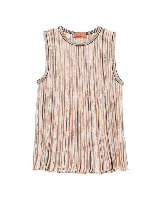 Missoni Women's Natural Striped Embellished Top