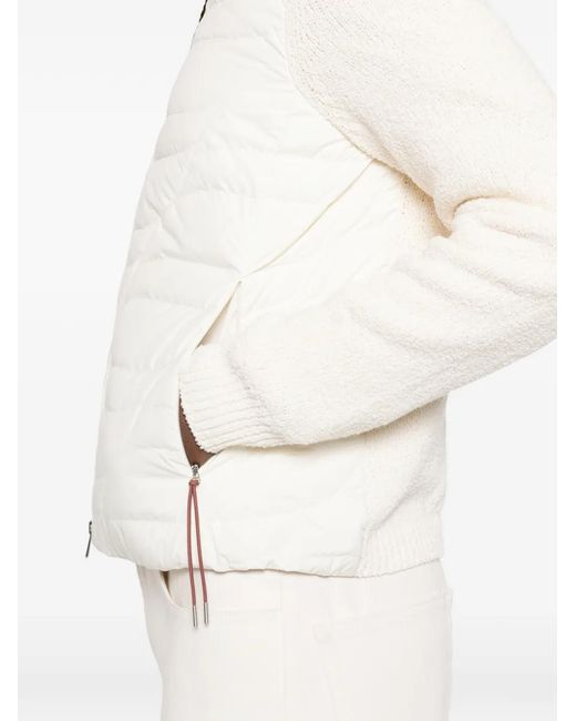 Moncler White High-Neck Zip-Up Puffer Jacket
