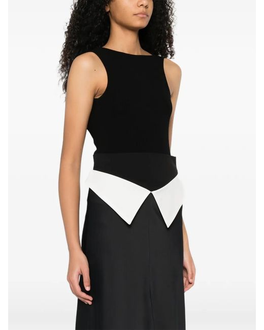 A.M.G Black Ribbed Bodysuit