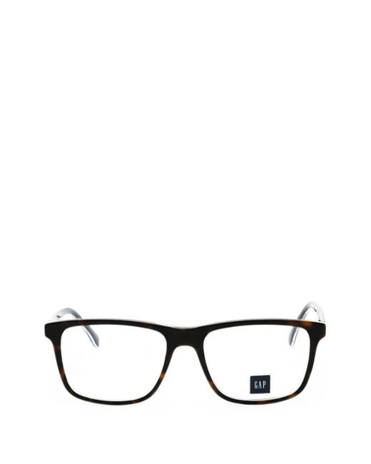 Gap Black Tortoiseshell-Effect Rectangle-Frame Glasses for men