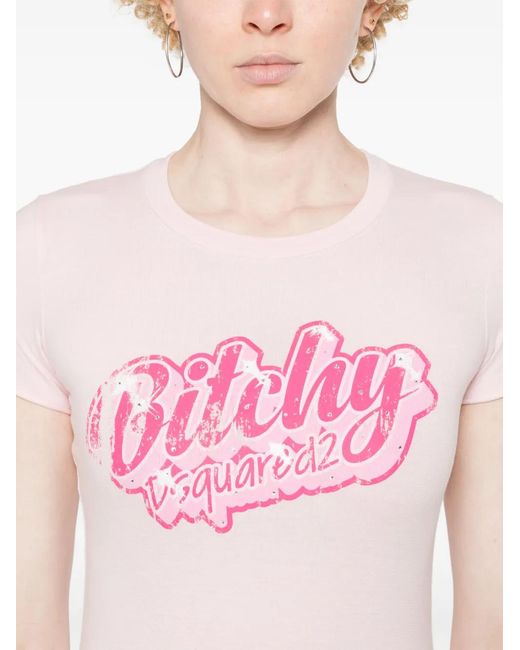DSquared² Mini-Jurk Met Logoprint in het Pink