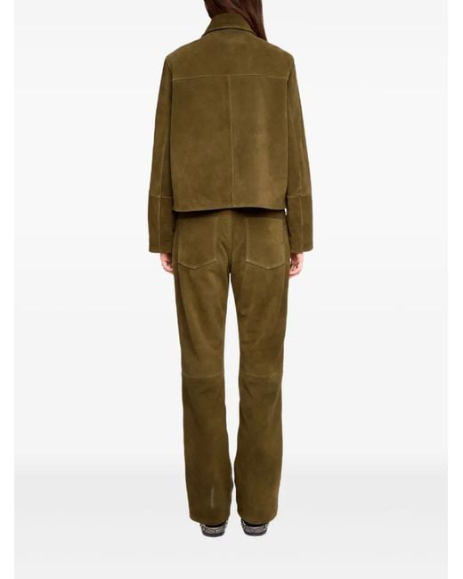 Zadig & Voltaire Green Lessa Suede Leather Jacket