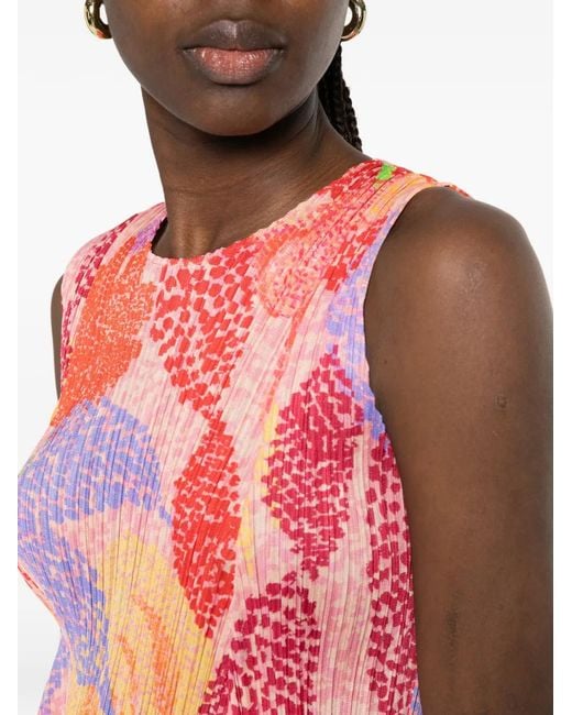 Issey Miyake Pink Floral-Pattern Top