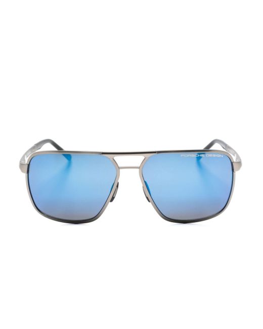 Porsche Design Blue P'8966 Geometric-frame Sunglasses for men