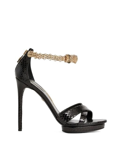 Roberto Cavalli White Crystal-Embellished Sandals