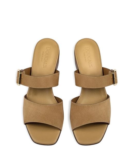 Doucal's Multicolor Suede Double-Strap Sandals