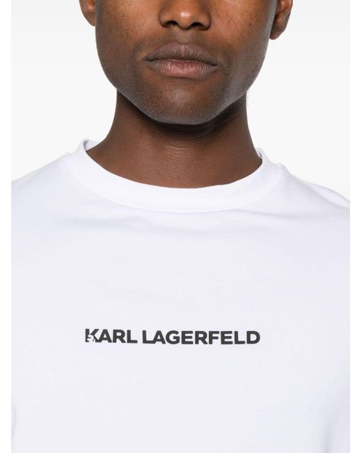 Karl Lagerfeld T-Shirt mit gummiertem Logo in White für Herren