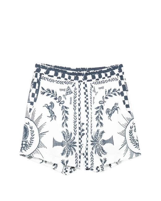 Shorts Elasticizzati A Fantasia di Rhude in White da Uomo