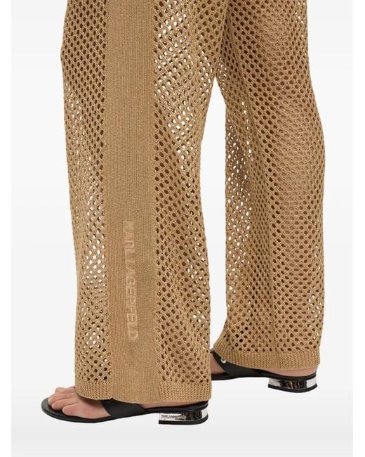 Karl Lagerfeld Natural Pantalon À Détails En Crochet