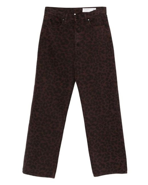 Rag & Bone Gray Shea Leopard-Print Jeans