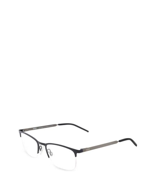 HUGO White Rectangle-Frame Glasses for men