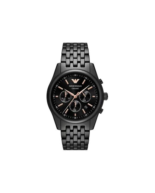 Emporio Armani Black Round-Face 43Mm for men