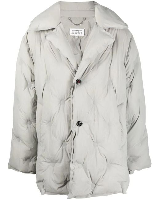 Maison Margiela Gray Single-Breasted Padded Coat for men